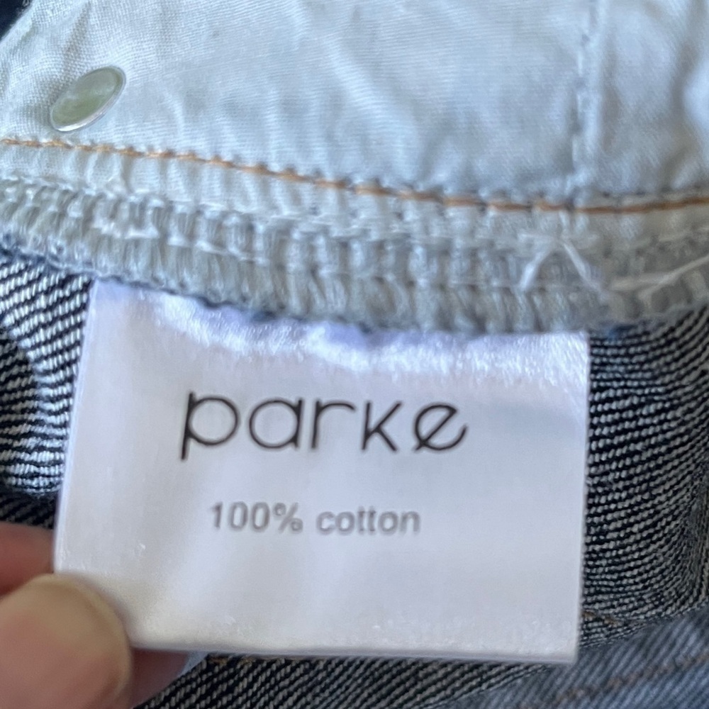 Parke High Waisted 90's Straight Leg Jeans Size 31 Dark Wash 100% Organic Cotton - Picture 7 of 12